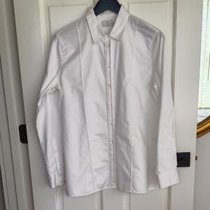 CO Essentials Elegant White Button Up Shirt, Size L